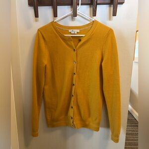 Boden Cashmere Cardigan Sweater, M, golden yellow